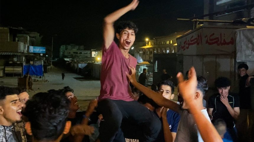 Palestinians in Gaza celebrate news of ceasefire deal | Gaza
