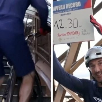 TikTok star breaks world record for cycling up the Eiffel Tower