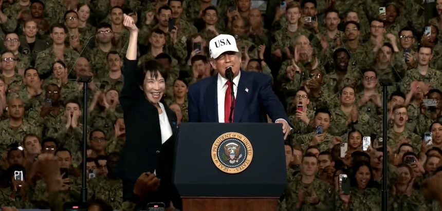 Trump, Takaichi reaffirm US-Japan defense ties aboard American aircraft carrier