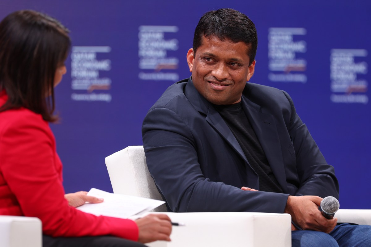 Byju Raveendran, co-founder and chief executive officer of Byju's PTE Ltd., during a panel session on day two of the Qatar Economic Forum (QEF) in Doha, Qatar, on Wednesday, May 24, 2023. The third Qatar Economic Forum will shine a light on the rising south-to-south economy and the new growth opportunities it presents to the global business community.