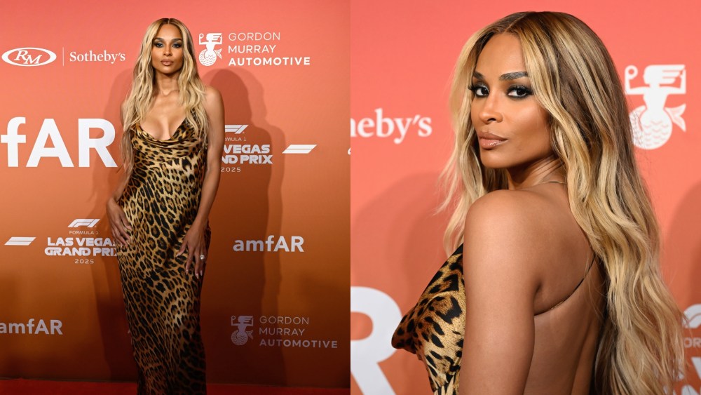 On Friday, Ciara made an appearance at the amfAR Las Vegas 2025 in a leopard print Roberto Cavalli dress.