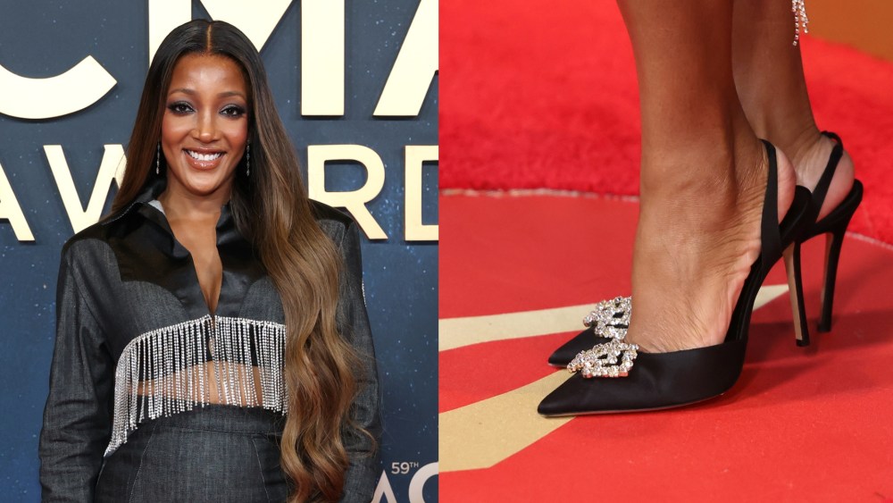 mickey guyton cma awards slingback heels