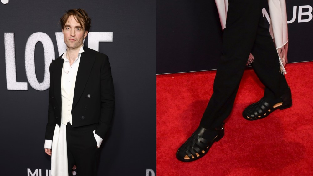 On Saturday, Robert Pattinson hit the red carpet at the "Die My Love" premiere in New York City in fisherman sandals.
