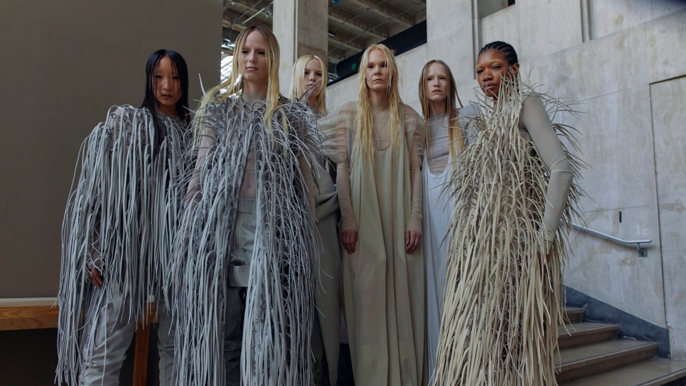 Backstage at the Rick Owens fashion show as part of Spring/Summer 2026 Paris Fashion Week on October 02, 2025 in Paris, France.