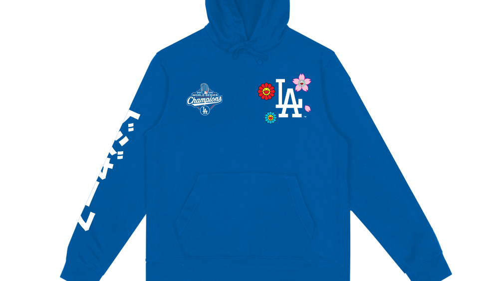 The commemorative hoodie designed by Takashi Murakami.