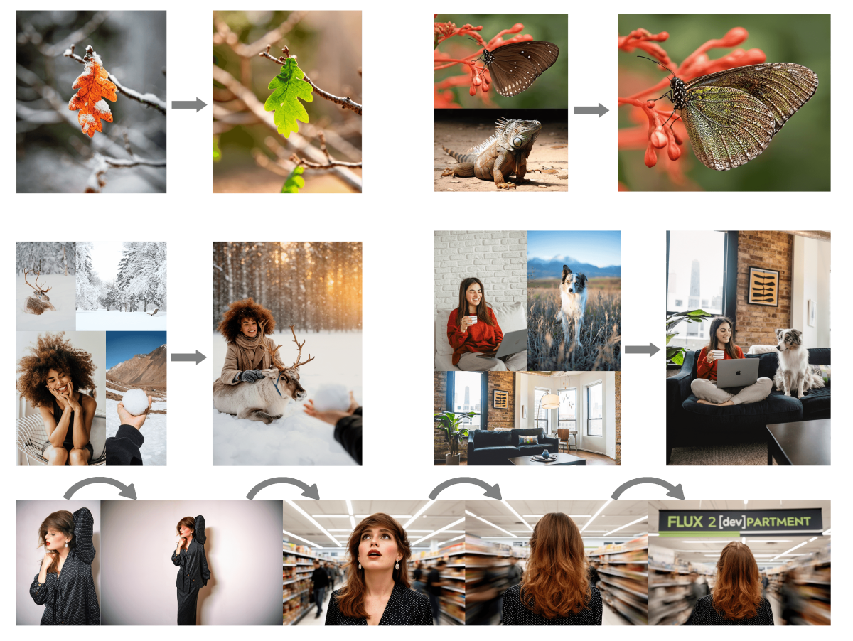 A collage of images generated by Black Forest Labs' AI models