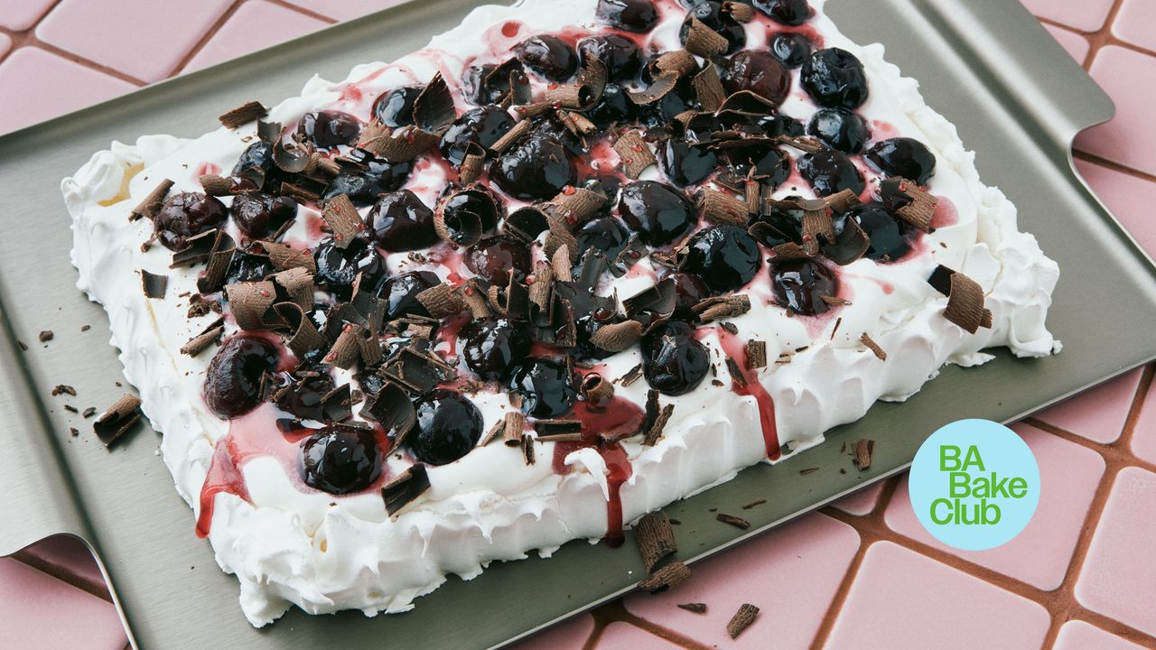 Boozy Cherry and Chocolate Pavlova Recipe