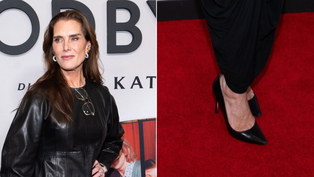 Brooke Shields wears a classic black pump at the New York screening of "Goodbye June" on Monday night.