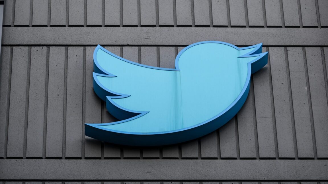 Twitter's bird logo is displayed on the the outside of its San Francisco headquarters building.