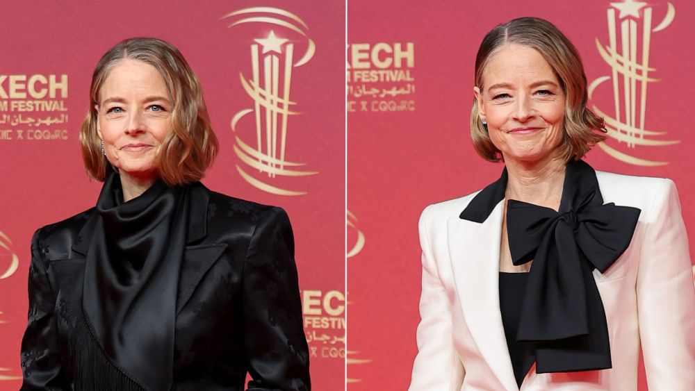 Jodie Foster wore two suit styles this weekend at the 22nd Annual Marrakech Film Festival, including a look from Gabriela Hearst and a white tuxedo-inspired ensemble. Jode Foster style, women suits, celebrity red carpet