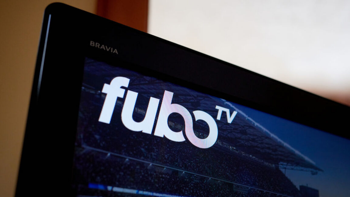 The FuboTV app on a television arranged in New York, US, on Wednesday, Feb. 21, 2024.